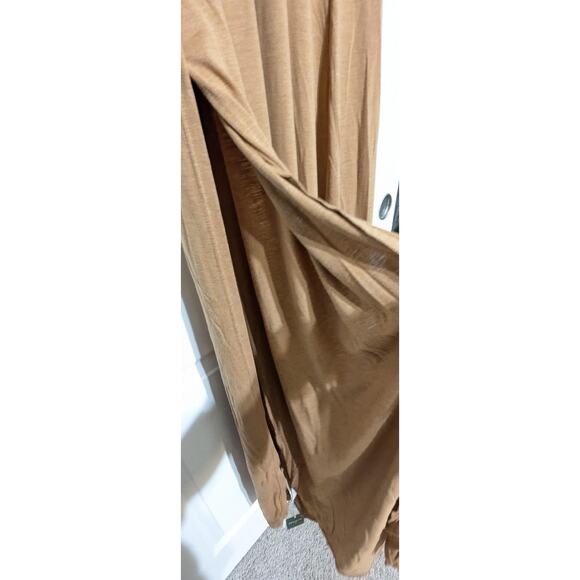 Halara Maxi Dress XL Camel Brown Sleeveless Split Slit Stretchy Flowy Casual - Picture 9 of 12